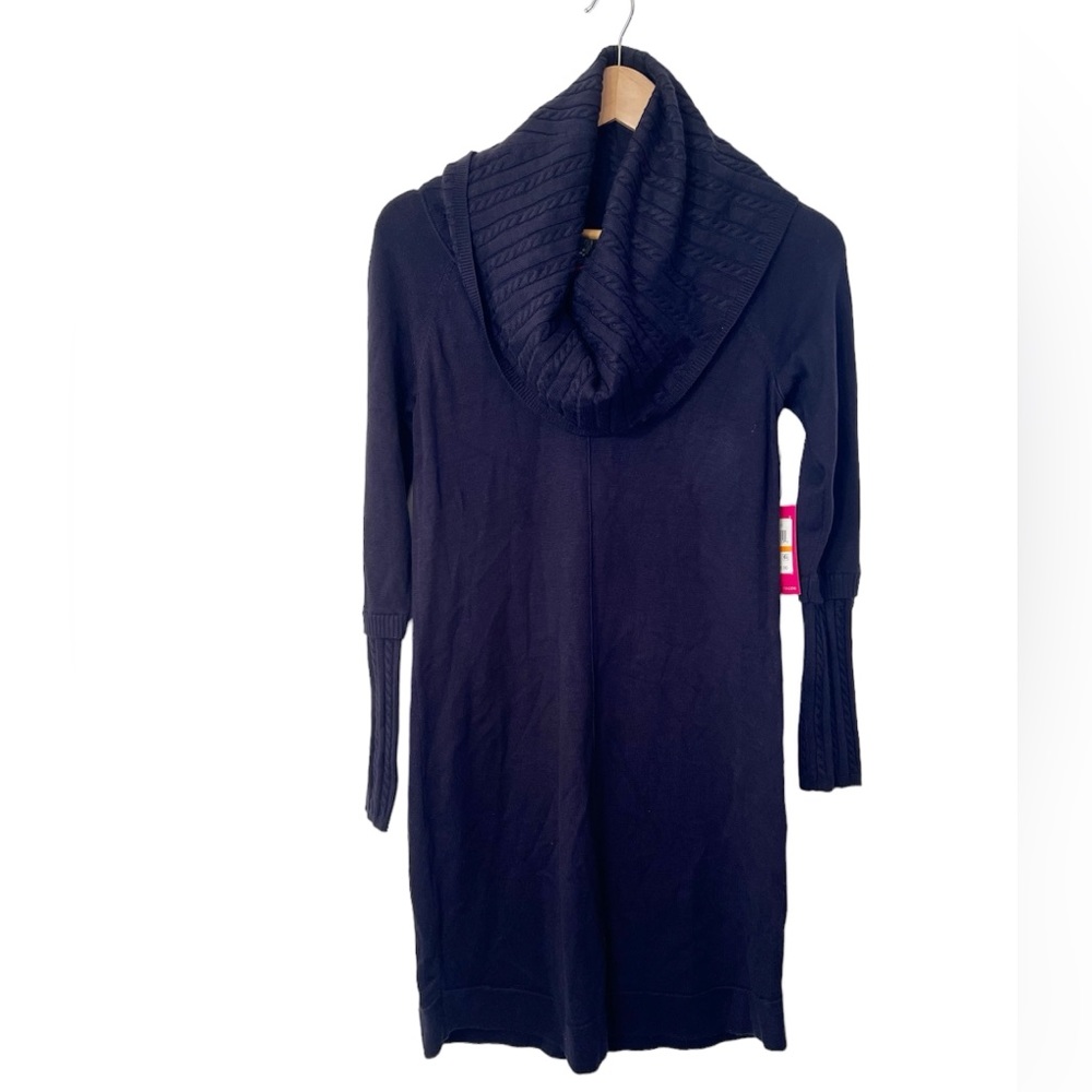 NEW Vince Camuto Long Sleeve Cowl Neck Sweater Knit Dress Navy Blue Size S NWT